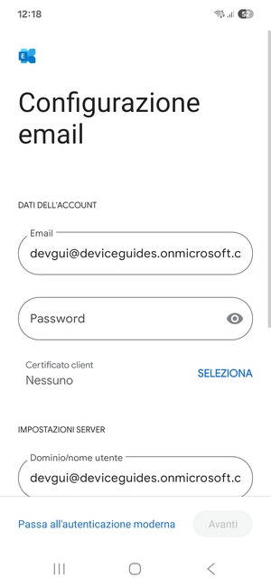 Inserisci la tua password