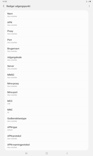 Indtast internet-oplysninger