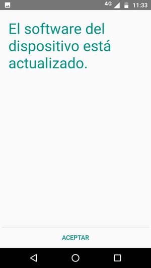 Si su teléfono está actualizado, seleccione ACEPTAR