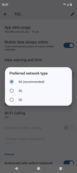 Select your preferred option