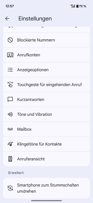 Scrollen Sie und wählen Sie Mailbox