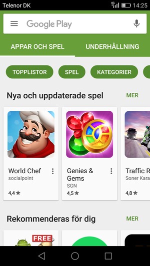 Tryck på sökfältet