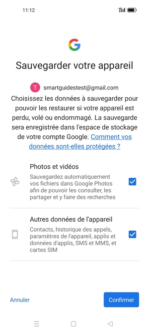 Sélectionnez votre options préférées et sélectionnez Confirmer