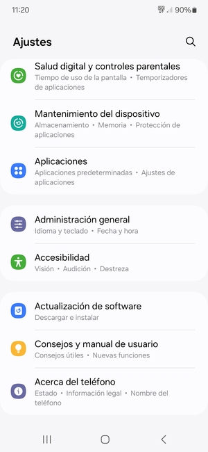 Desplácese y seleccione Actualización de software