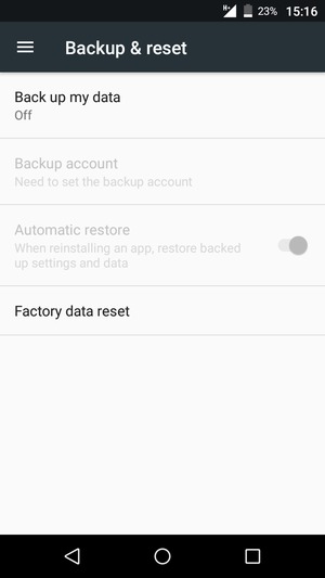 Select Back up my data