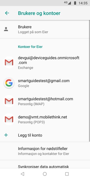 Velg din Google-konto