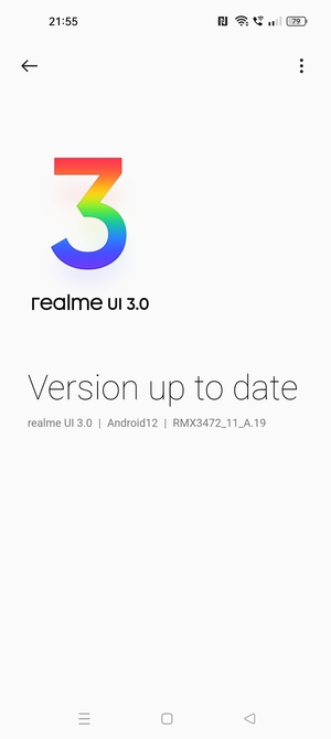 If your phone is up to date, you will see the following screen