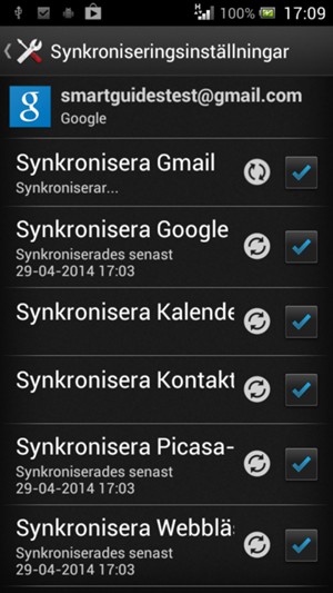 Din information kommer att synkroniseras
