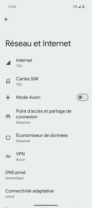 Sélectionnez Cartes SIM