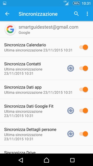 Assicurati che Sicronizza Contatti sia selezionato