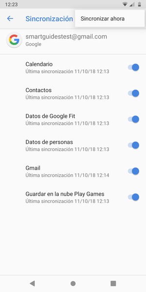 Seleccione Sincronizar ahora