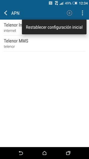 Seleccione Restablecer configuración inicial