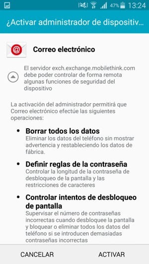 Seleccione ACTIVAR