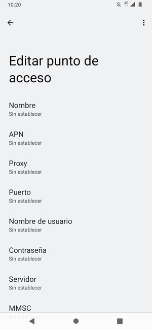 Introduzca la información de MMS