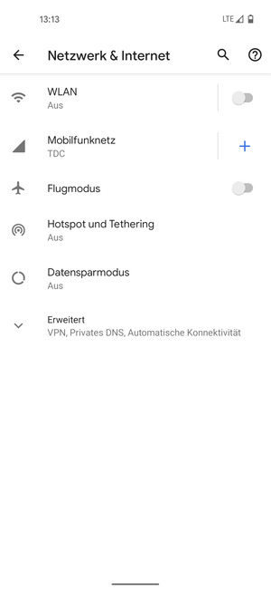 Wählen Sie Mobilfunknetz