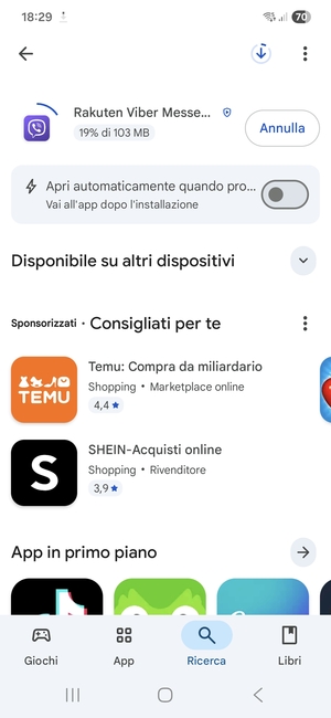 Attendi il completamento del processo di installazione