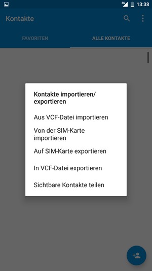 Wählen Sie Von der SIM-Karte importieren