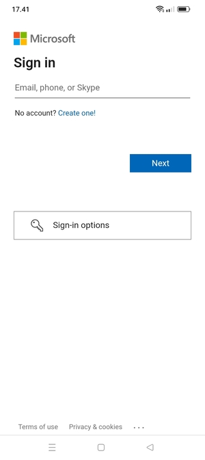 Enter your Email address and select Next