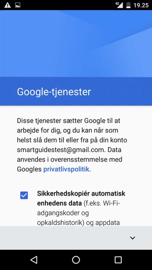 Vælg V-knappen
