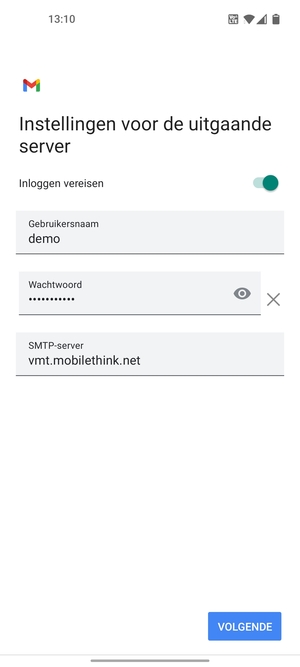 Voer Uitgaand serveradres in