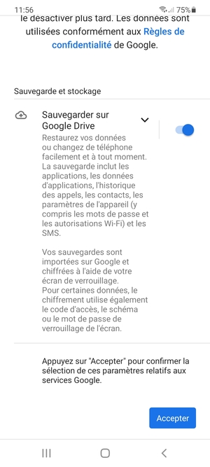 Sélectionnez Accepter