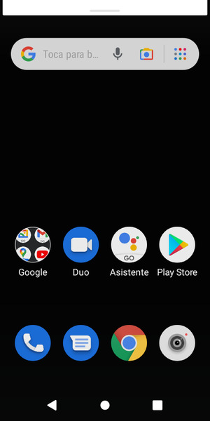 Deslice hacia abajo el menú superior