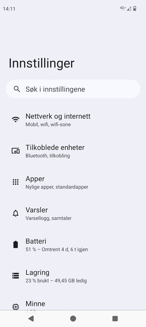 Velg Nettverk og internett