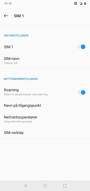 Slå Roaming på eller av