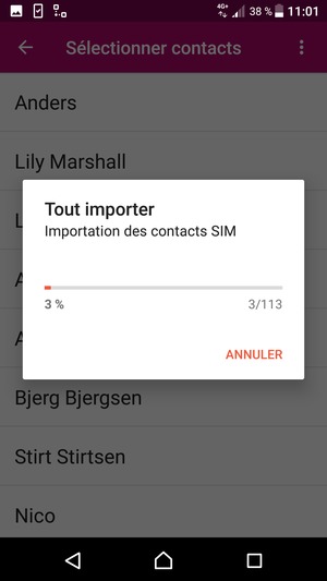 Vos contacts vont être enregistrés sur votre compte Google et dans votre téléphone lors de la prochaine synchronisation de Google.