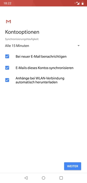 Wählen Sie WEITER