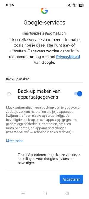 Selecteer Accepteren