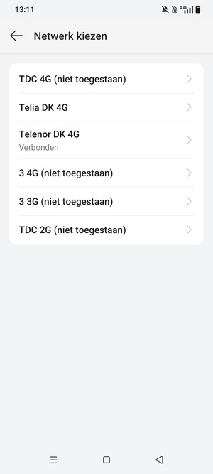 Selecteer een netwerkoperator uit de lijst