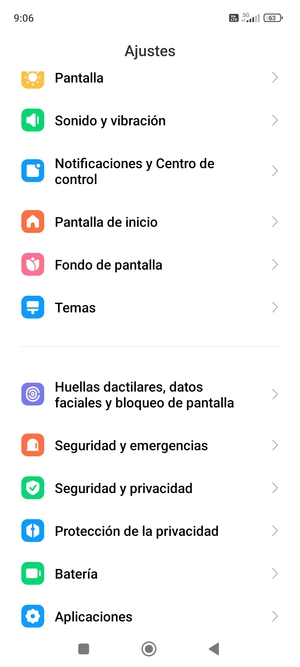 Desplácese y seleccione Huellas dactilares, datos faciales y bloqueo de pantalla