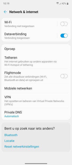 Selecteer Mobiele netwerken
