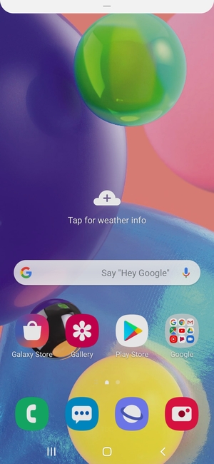 Slide down the top menu