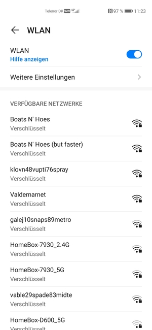 Wählen Sie das Wireless-Netzwerk, zu dem Sie eine Verbindung herstellen möchten