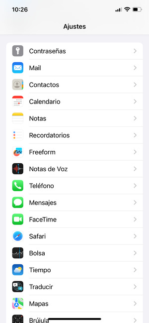 Vuelva al menú Ajustes, desplácese y seleccione Mail