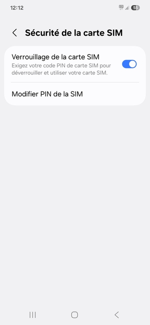 Sélectionnez Modifier PIN de la SIM