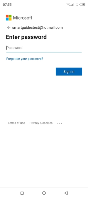Enter your password and select Sign in