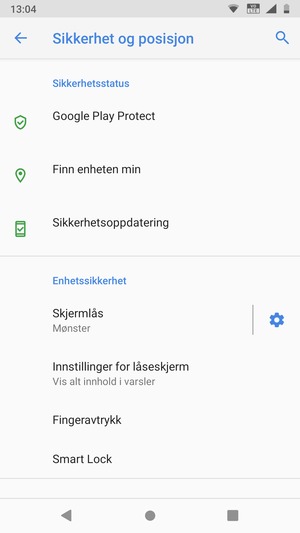 Telefonen din er nå sikret med en skjermlås.