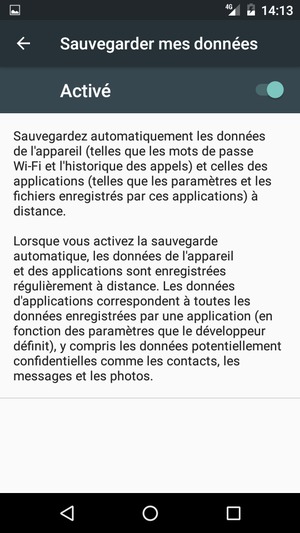 Sélectionnez le bouton Retour