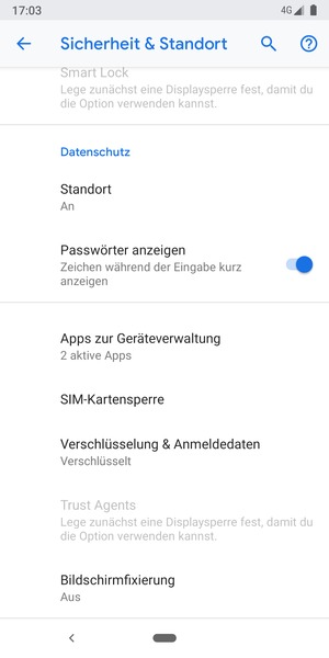 Wählen Sie SIM-Kartensperre