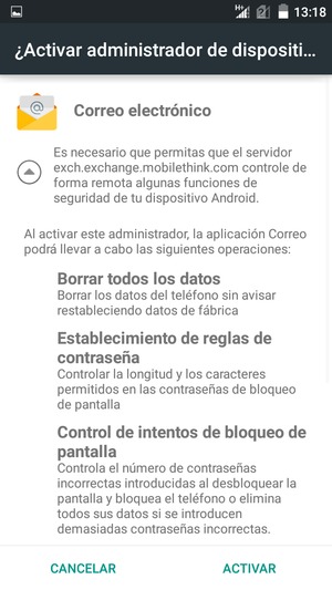 Seleccione ACTIVAR