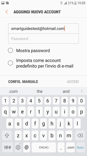 Inserisci il tuo indirizzo Hotmail e seleziona Succ.