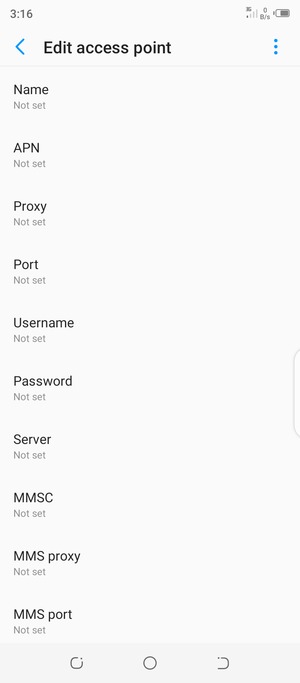 Enter MMS information