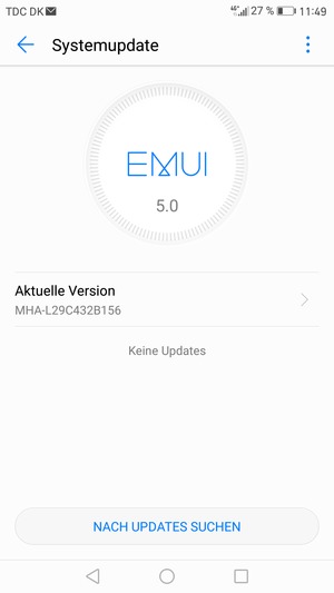 Falls Ihr Handy aktualisiert ist, wird Ihnen der folgende Bildschirm angezeigt