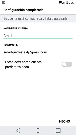 Déle a su cuenta un nombre y escriba su nombre. Seleccione HECHO