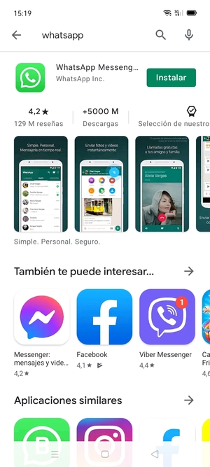 Seleccione la aplicación