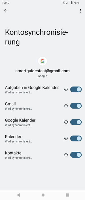 Ihre Daten werden synchronisiert