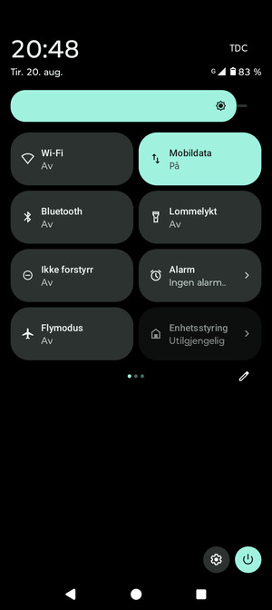 Juster lysstyrken til ønsket nivå